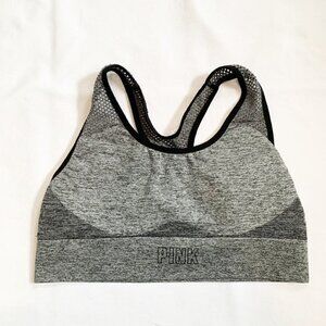 VS PINK Sport heather grey and black racerback sports bra -‎ Size Medium